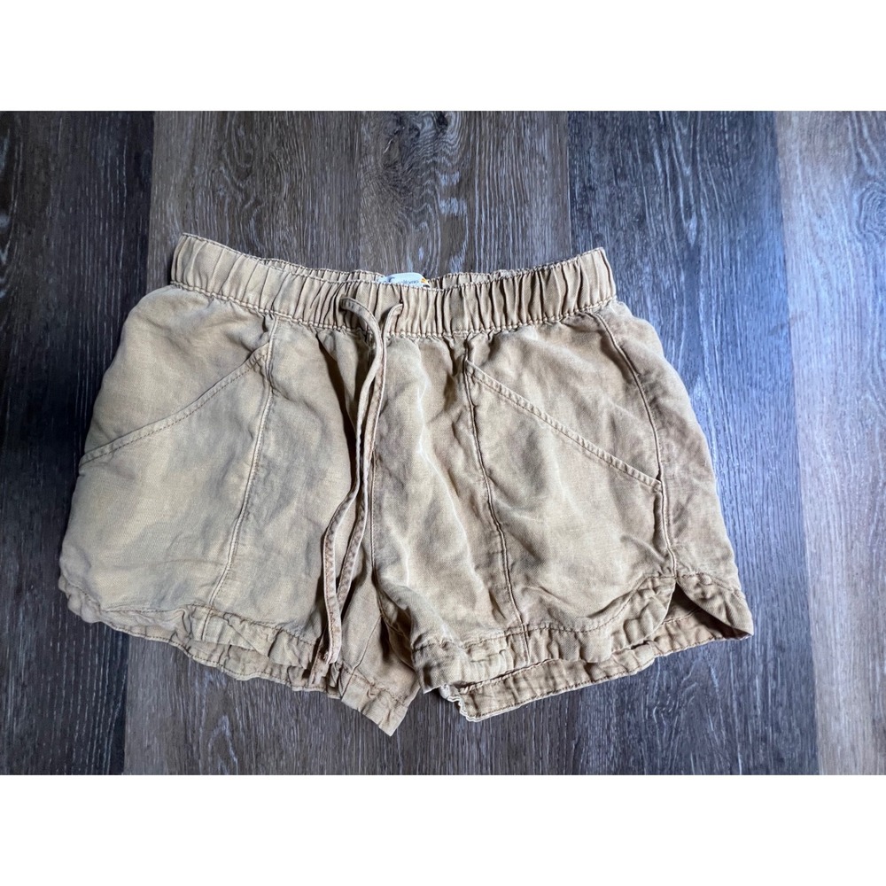 C&C California Shorts Womens Small Tan Excellent Elastic Drawstring Utility - Picture 1 of 5